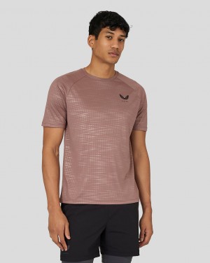 Castore Flow Short Sleeve Printed T-Shirt Peach Clay | OQFE-73801